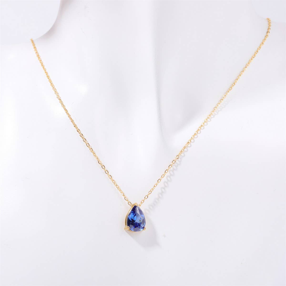 Teardrop Zircon December Birthstone Necklace