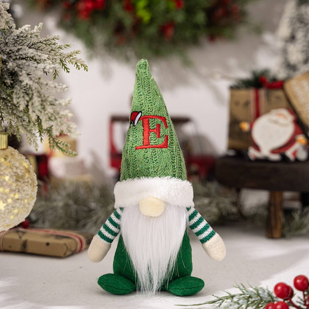 CWMM10338_CHRISTMAS KNITTED HAT GNOME RUDOLPH ORNAMENT