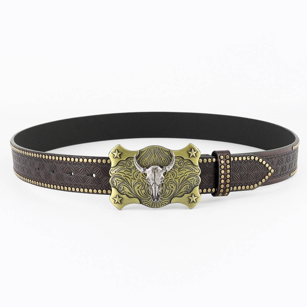WESTERN COWBOY BELT WITH SAPPHIRE EMBELLISHMENT_CWABE0414