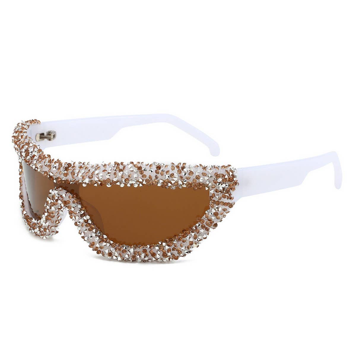RHINESTONE ONE-PIECE CYCLING SUNGLASSES