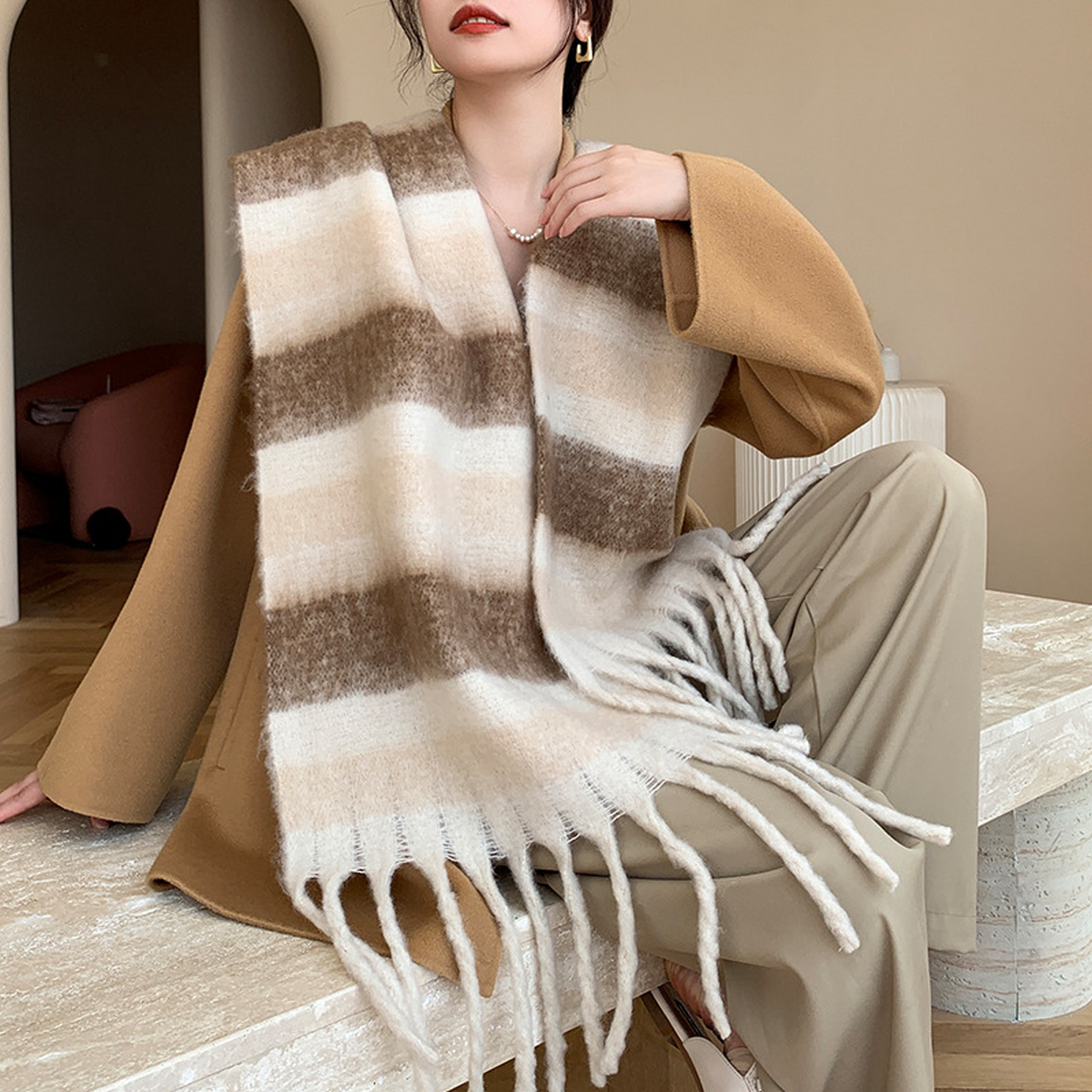 Plush AC Scarf ??Thick Soft Winter Wrap_CWASC2701