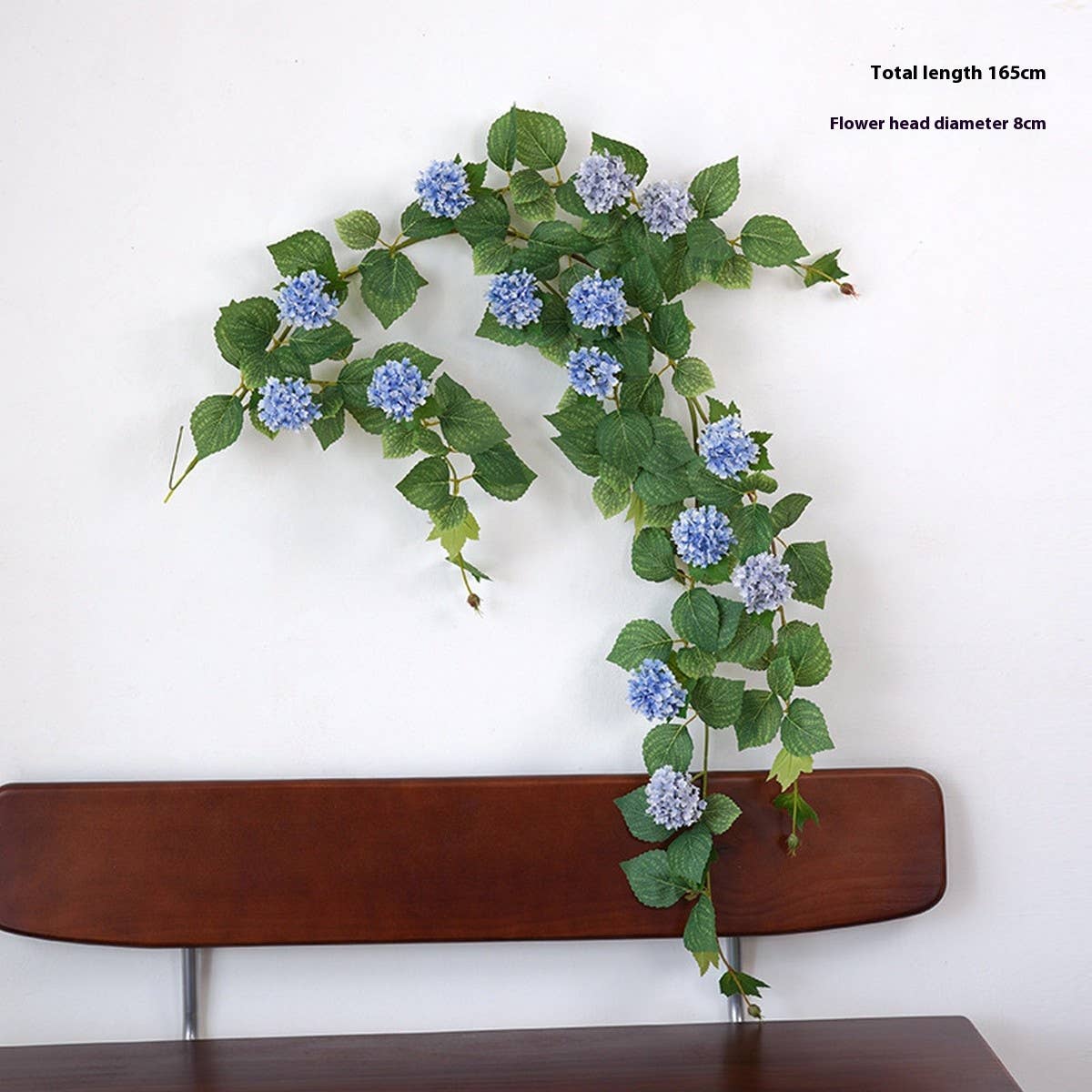 Hydrangea Eucalyptus Vine Garland with 14 Blooms