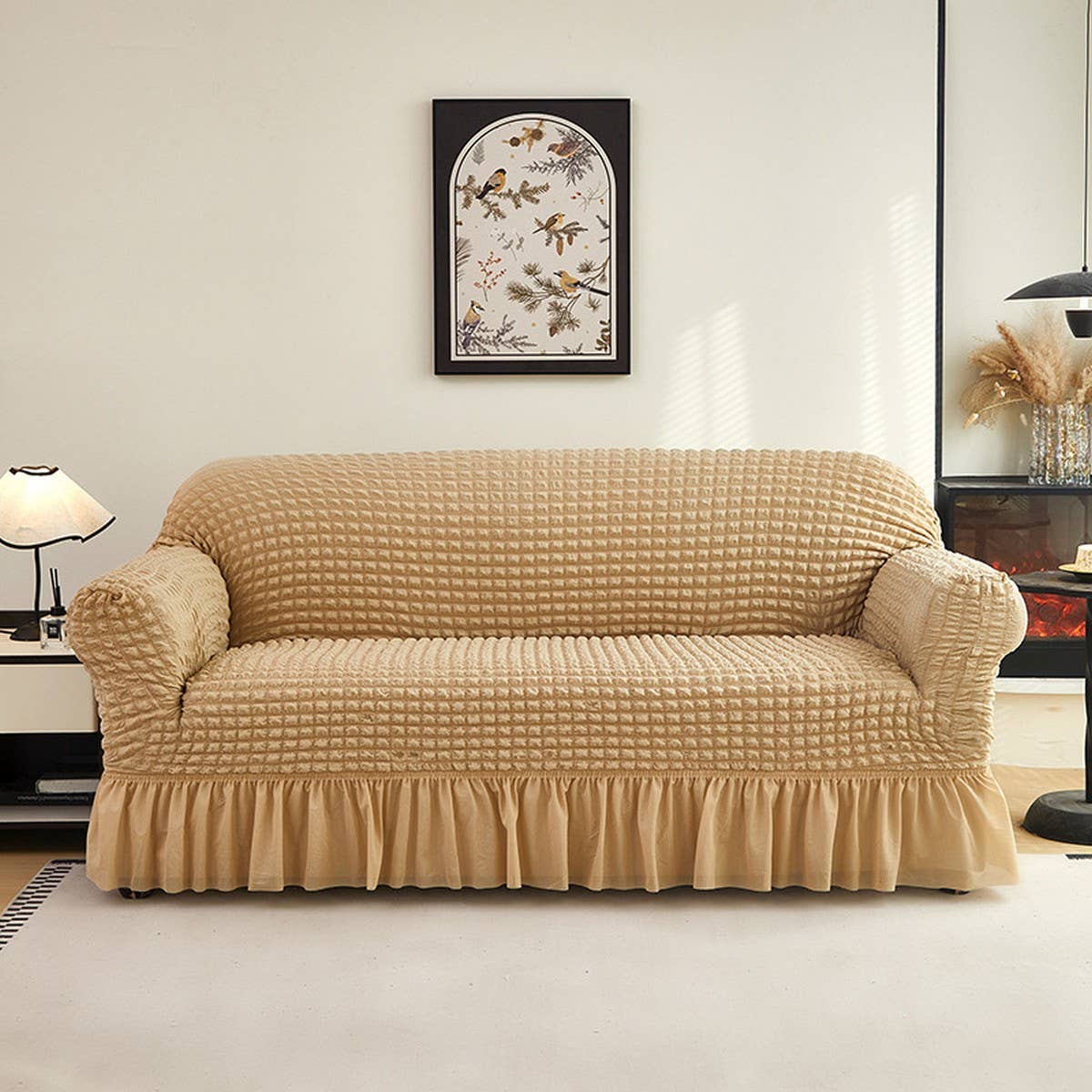Puckered Skirt Sofa Cover, Thick & Stretchy_CWMM8321