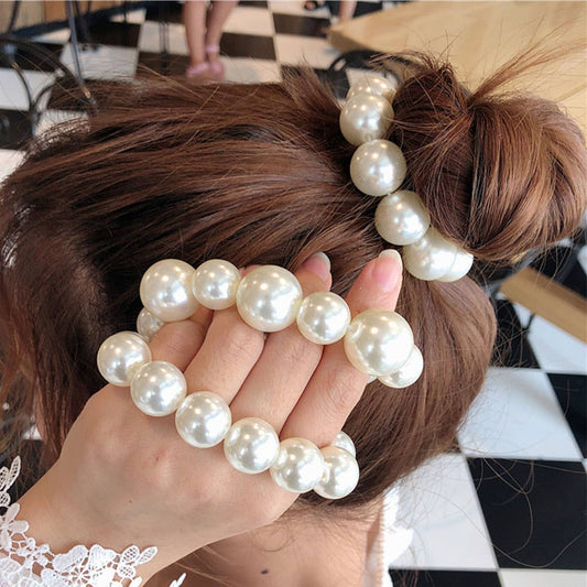 Pearl Hair Tie Bracelet for Women, Chic & Sweet_CWAHA0128