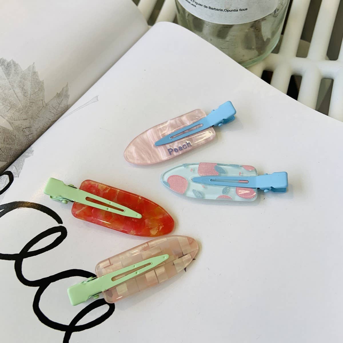 CWAHA4465_CANDY COLOR PLAID HAIRPIN SWEET SEAMLESS CLIP