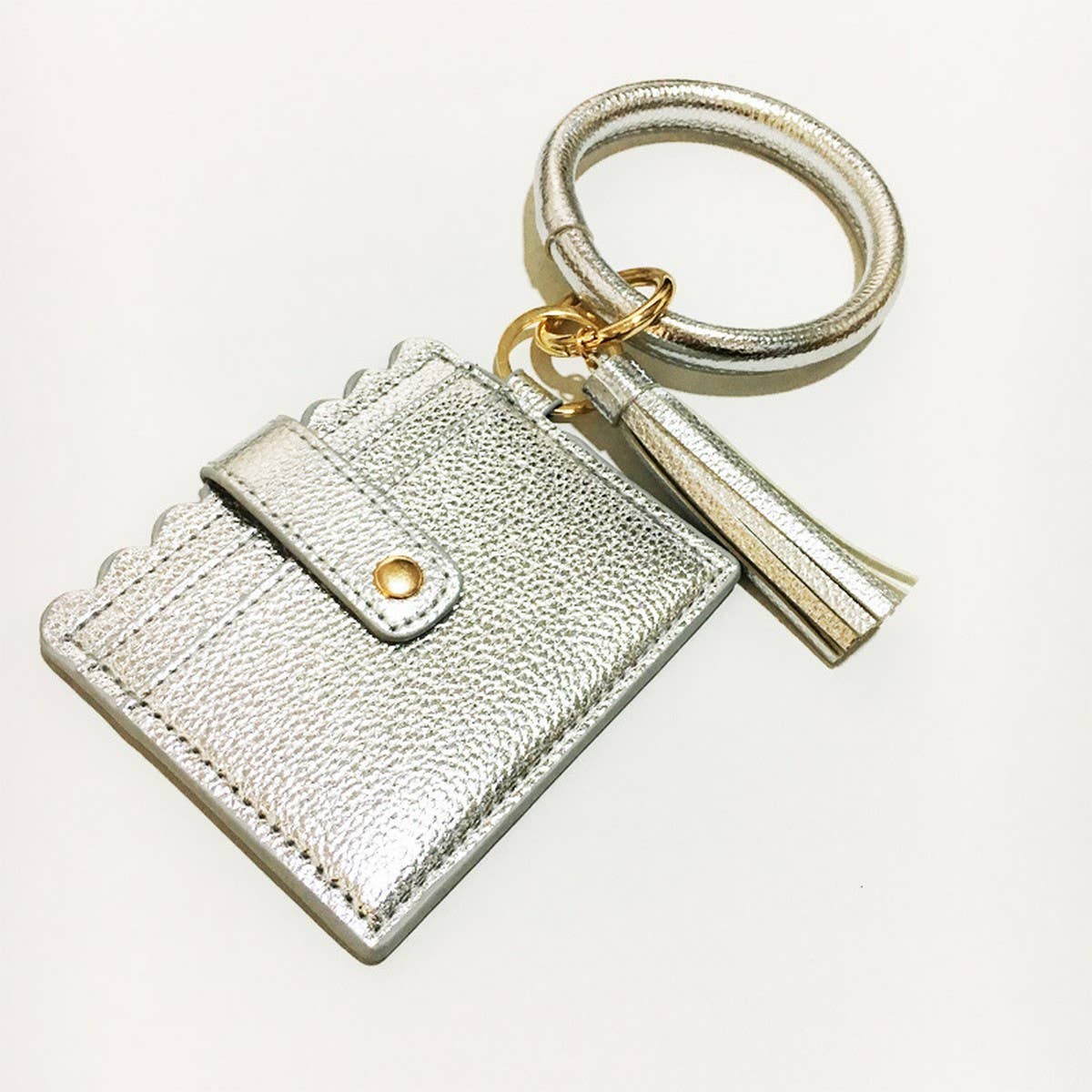 Leopard Keychain Bangle with PU Card Holder_CWAB5006