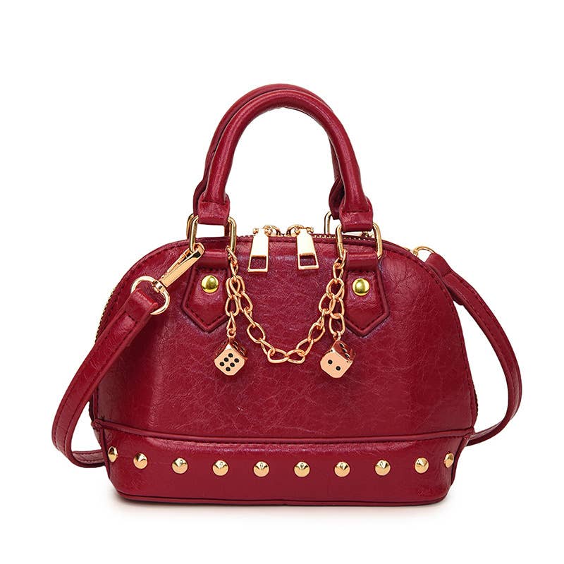 Fashionable riveted single-shoulder bag