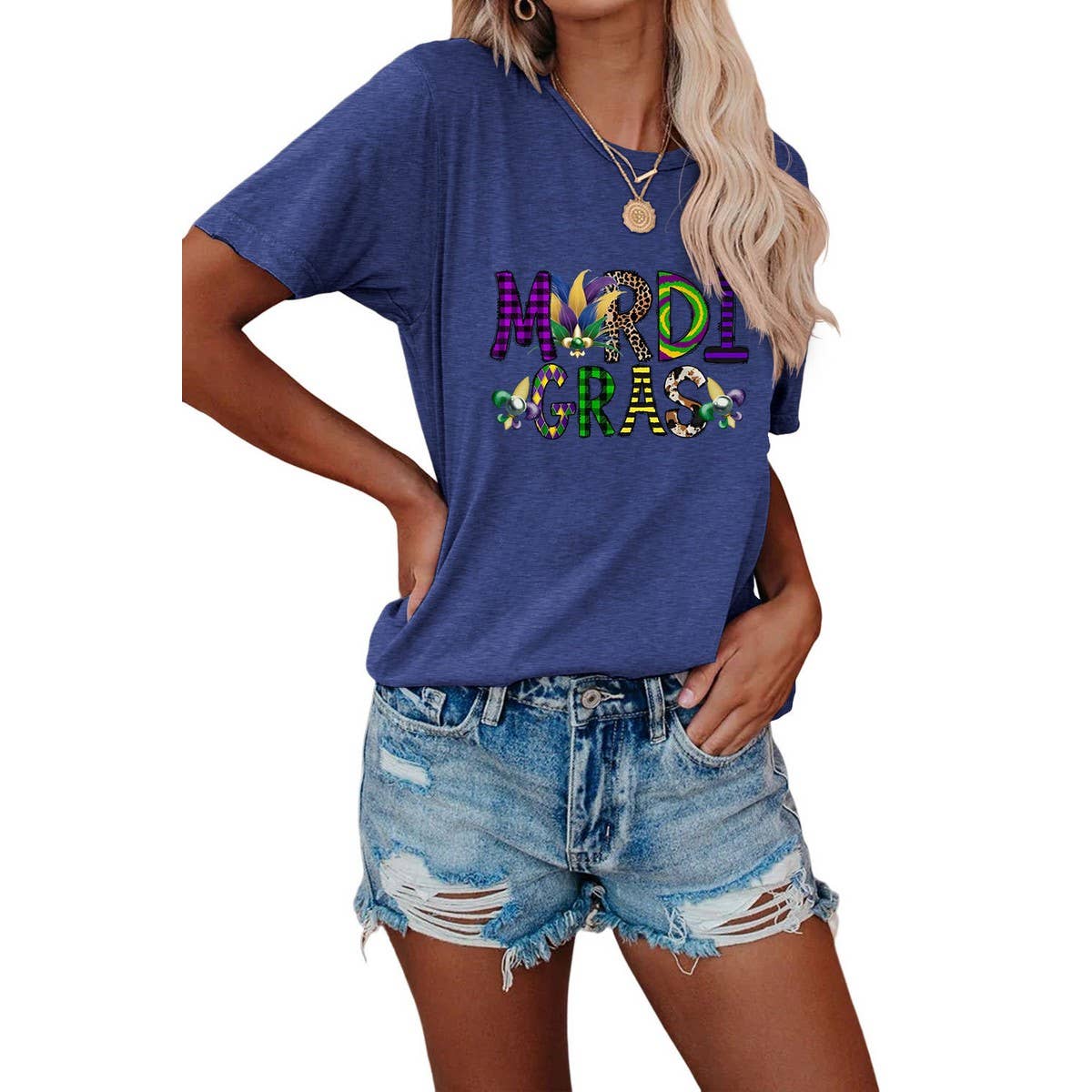 EASTER LOOSE PRINT ROUND NECK PULLOVER T SHIRT_CWTTS0798