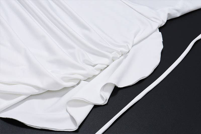 Sexy Backless V-neck Floral Belted Bodycon Dress