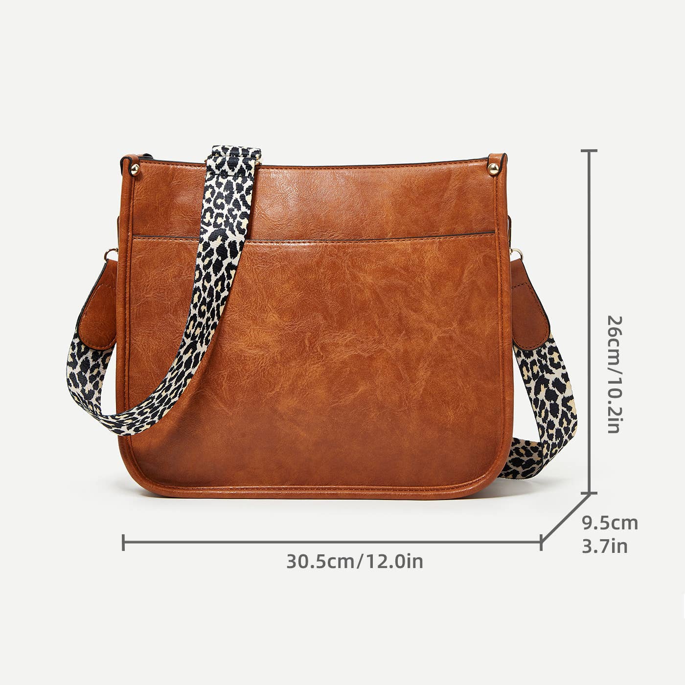 Crossbody leopard print single-shoulder tote bag