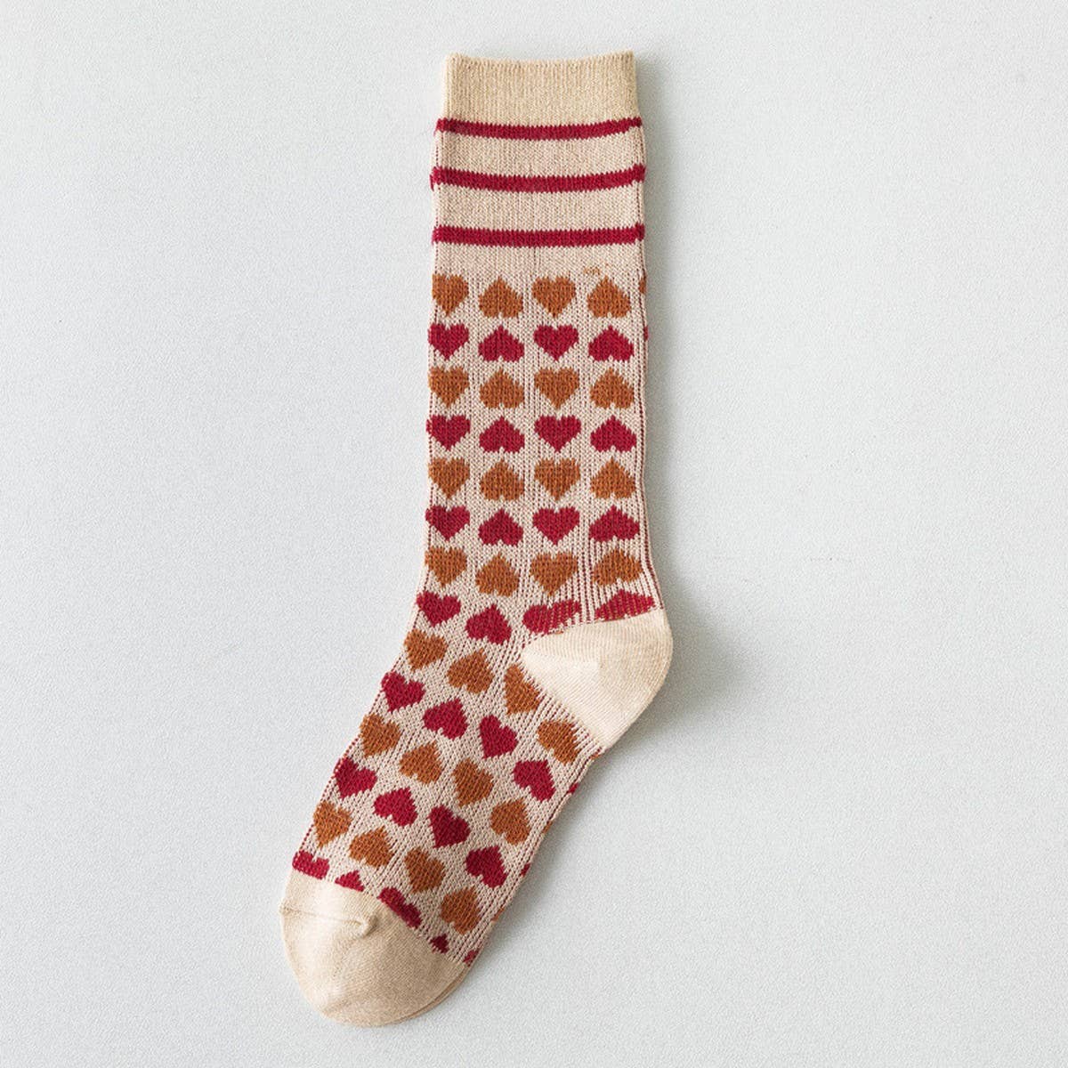 VINTAGE LOVE PRINT MID-TUBE SOCKS FOR WOMEN
