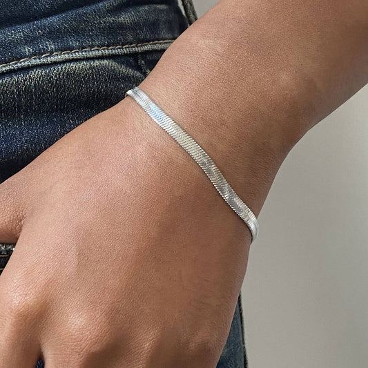 Stainless Steel Flat Snake Chain Bracelet/Necklace_CWAJE4873