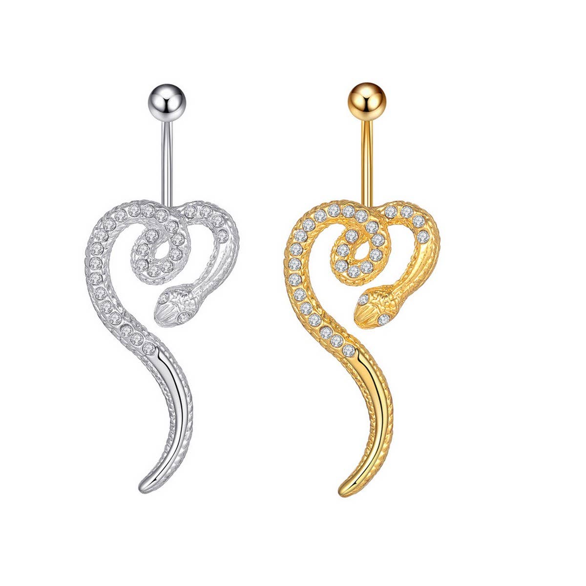 Punk Snake Belly Ring Unique Body Piercing_CWMM9314