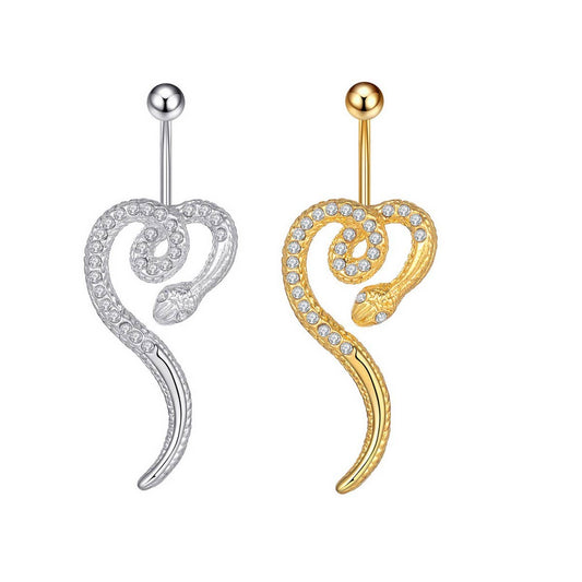 Punk Snake Belly Ring Unique Body Piercing_CWMM9314