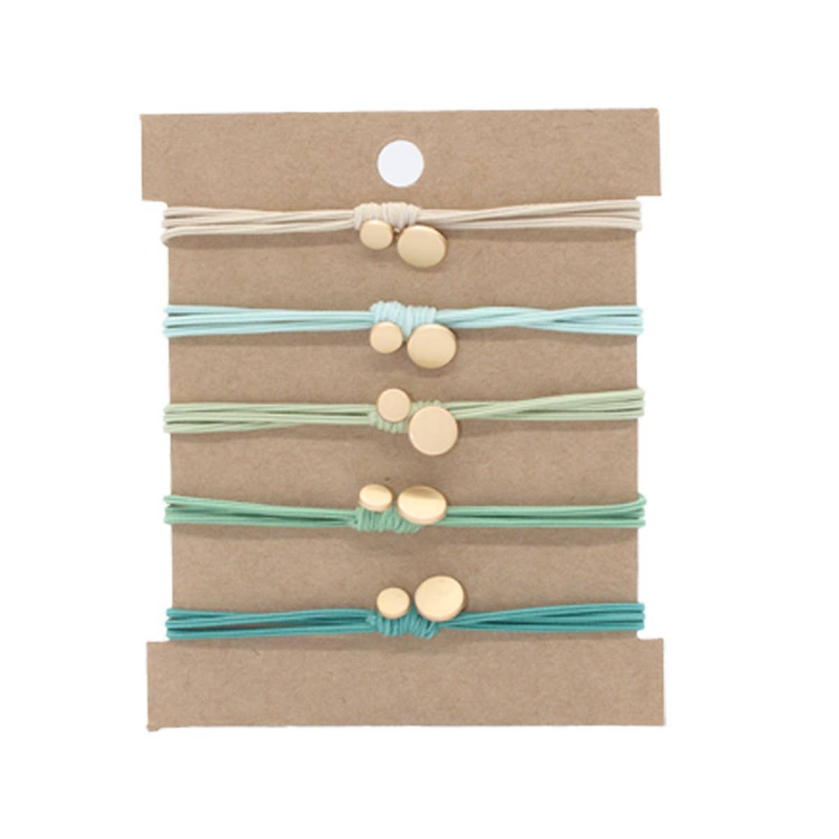 5 CARD-MOUNTED GRADIENT SIMPLE HAIR SCRUNCHIES_CWAHA2722