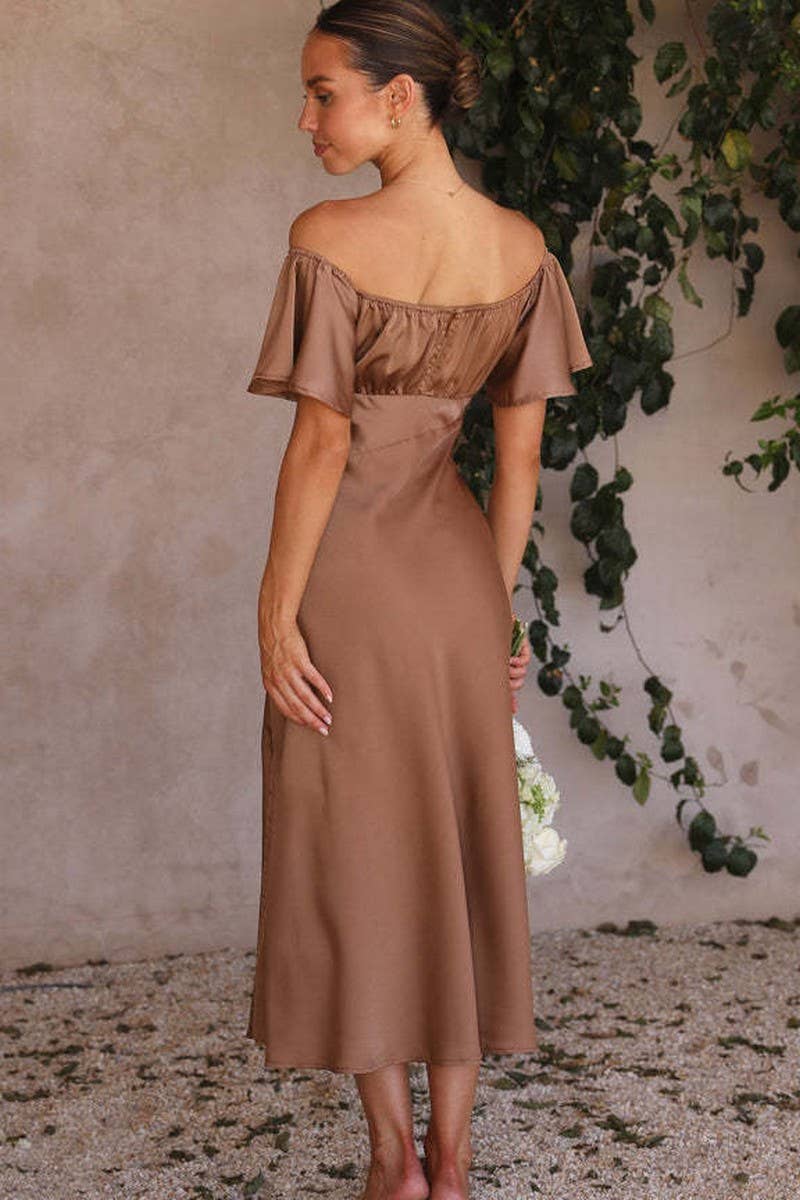 CWDMD5676_SEXY BACKLESS V-NECK SPLIT SHORT SLEEVE DRESS