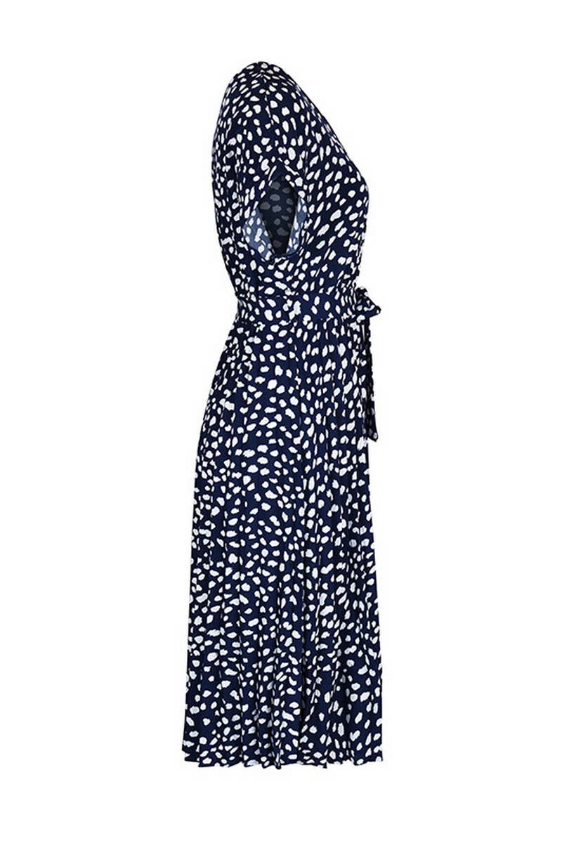 CWDMD4543_SPRING AND AUTUMN LONG SLEEVE RED PRINTED DRESS