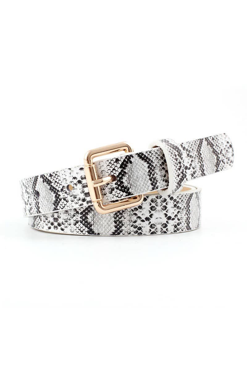 SNAKE SKIN PATTERN CASUAL BELT_CWABE0067