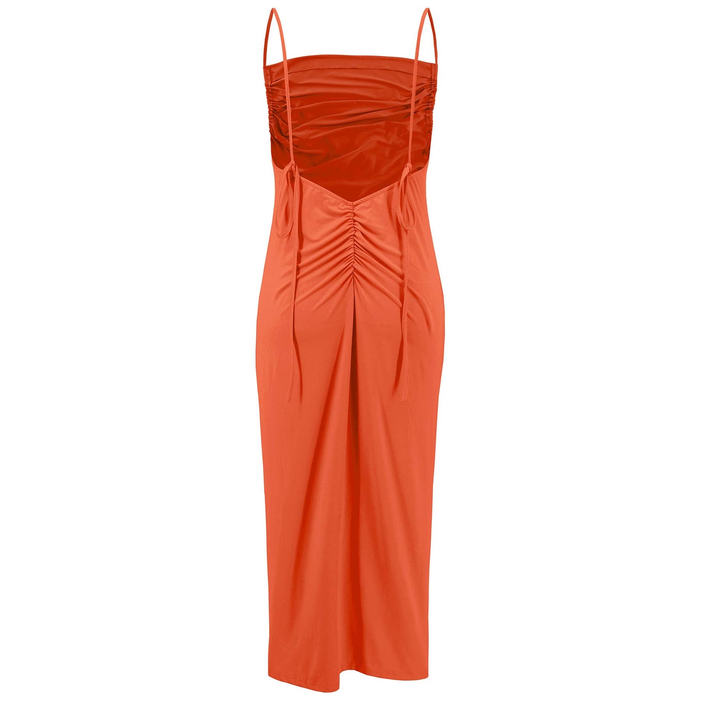 Sexy Ruched Backless Bodycon Cami Dress