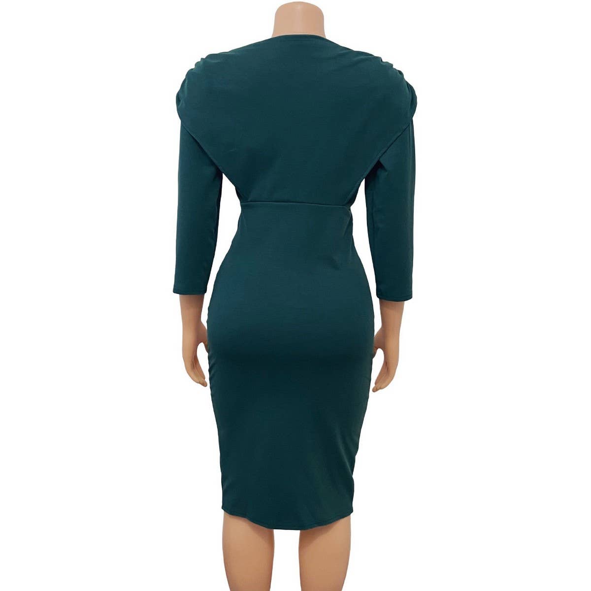 V-NECK SOLID COLOR HIP SEXY FASHION DRESS