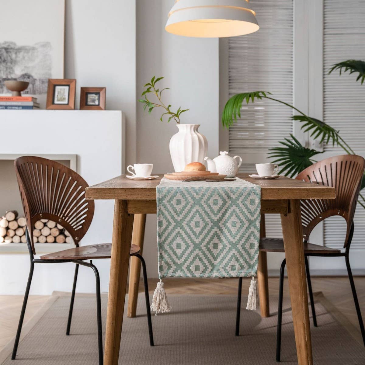 GEOMETRIC TASSEL VERSATILE TABLE RUNNER