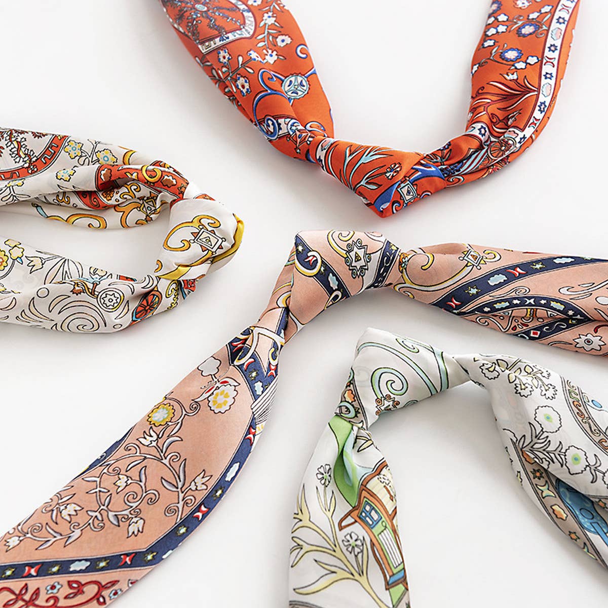 Floral Satin Square Scarf for Women?™s Elegance