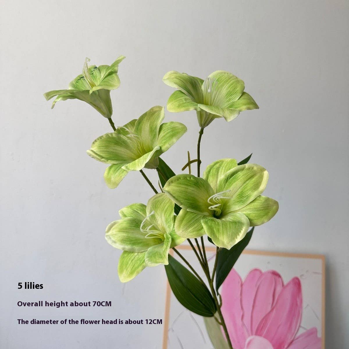 Artificial Amaryllis Lily Stem with 5 Blooms_CWMM6503
