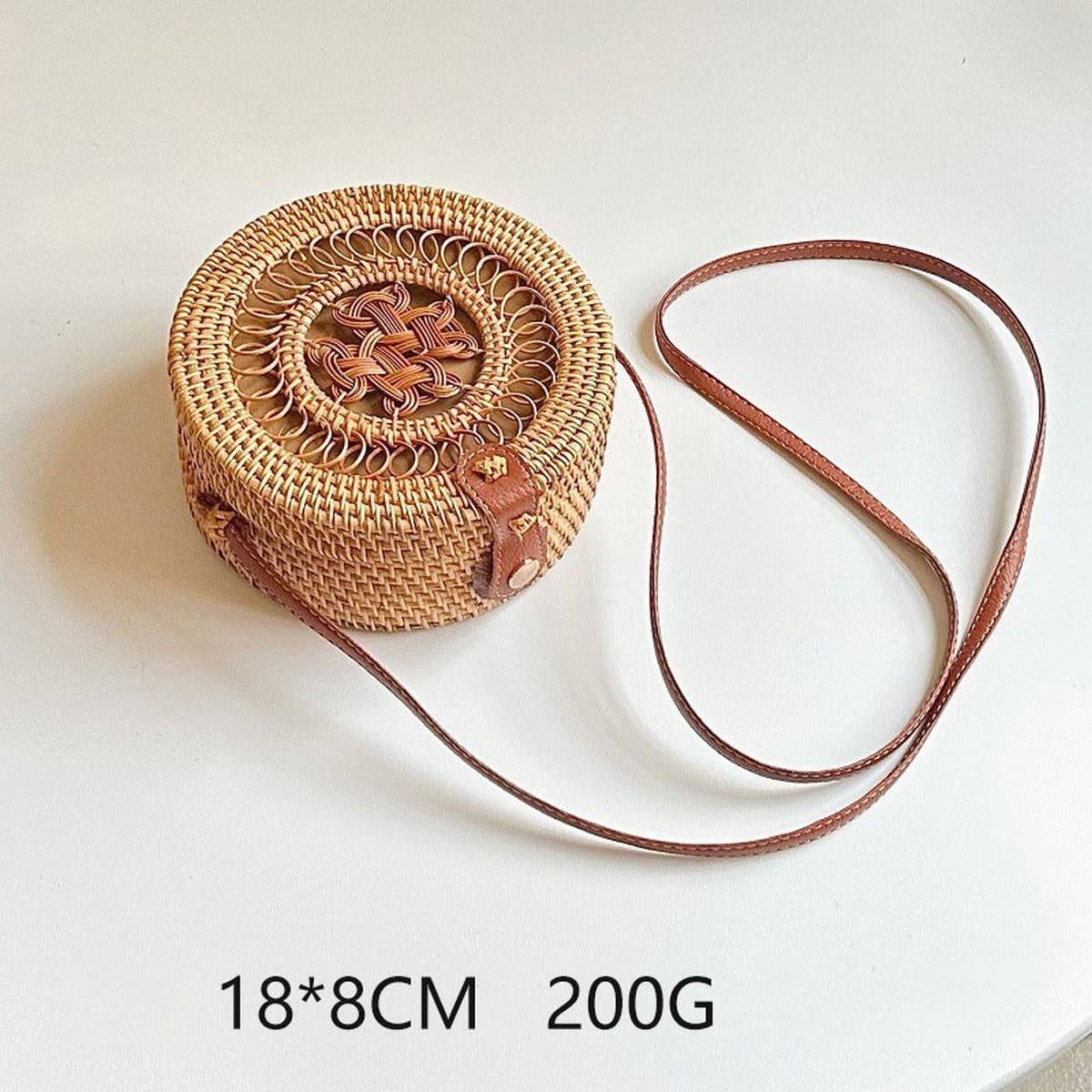 VINTAGE AUTUMN RATTAN SHOULDER CROSSBODY BAG