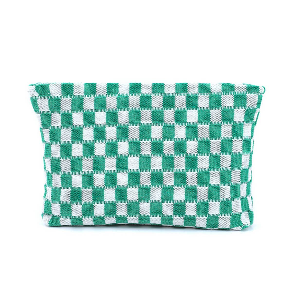 KNITTED CHECKERBOARD MAKEUP BAG PEN BAG_CWAB1210