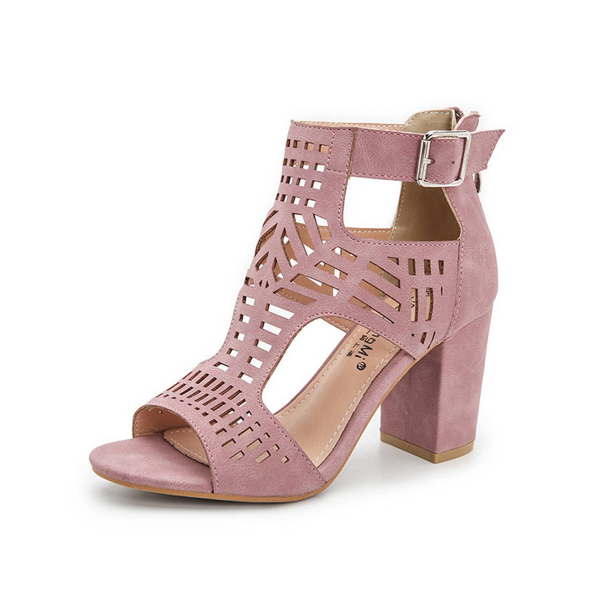 HOLLOW HIGH-HEELED SANDALS WITH THICK HEELS