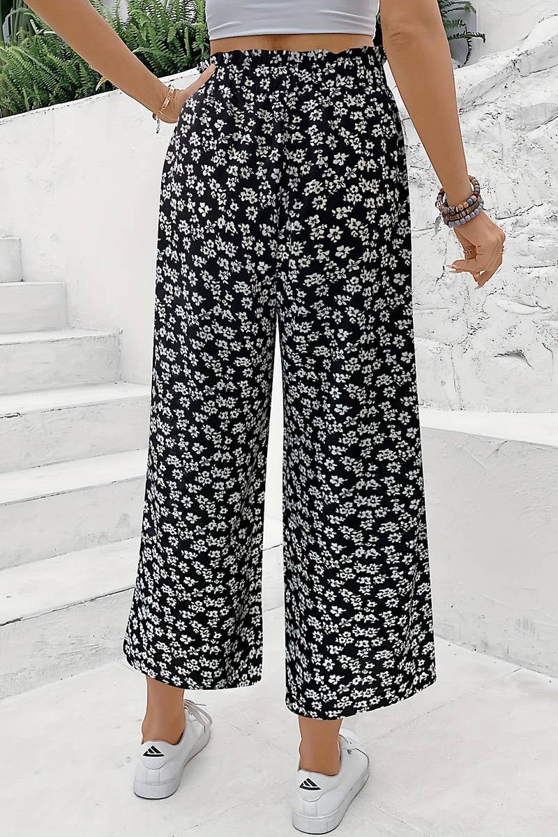 CWBLP2078_HIGH WAIST LOOSE FIT SLIM STRIPED WIDE LEG PANTS