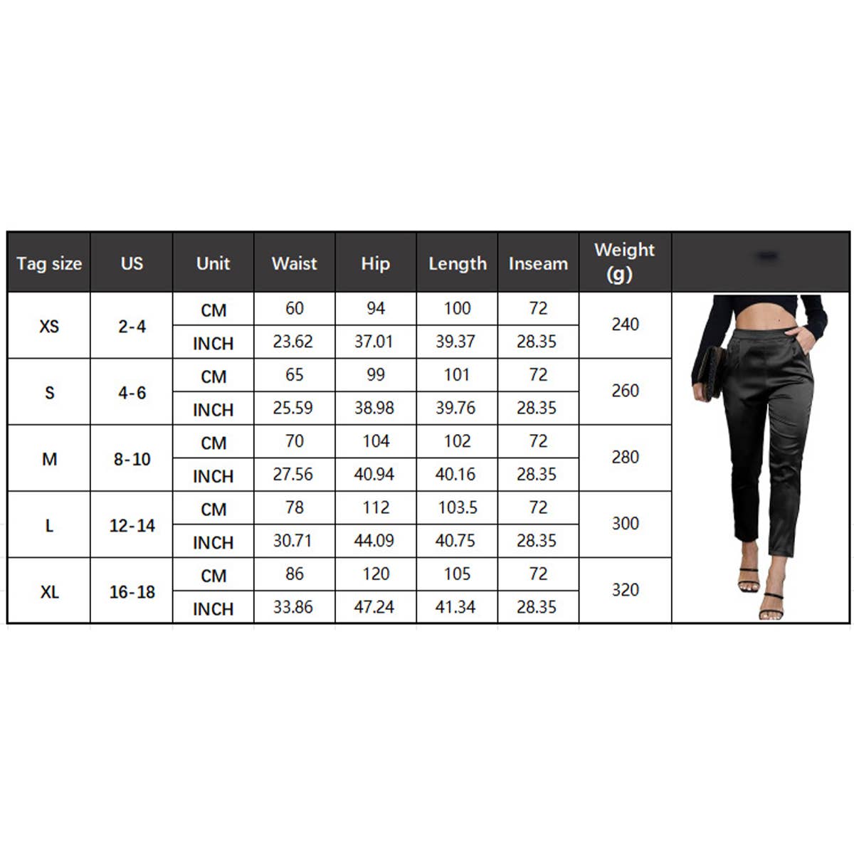 Casual comfortable high-waisted acetate pants