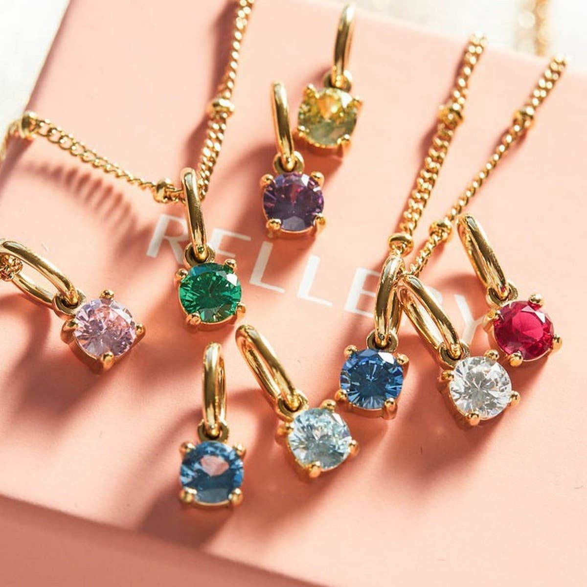 Colored Birthstone DIY Stainless Steel Necklace