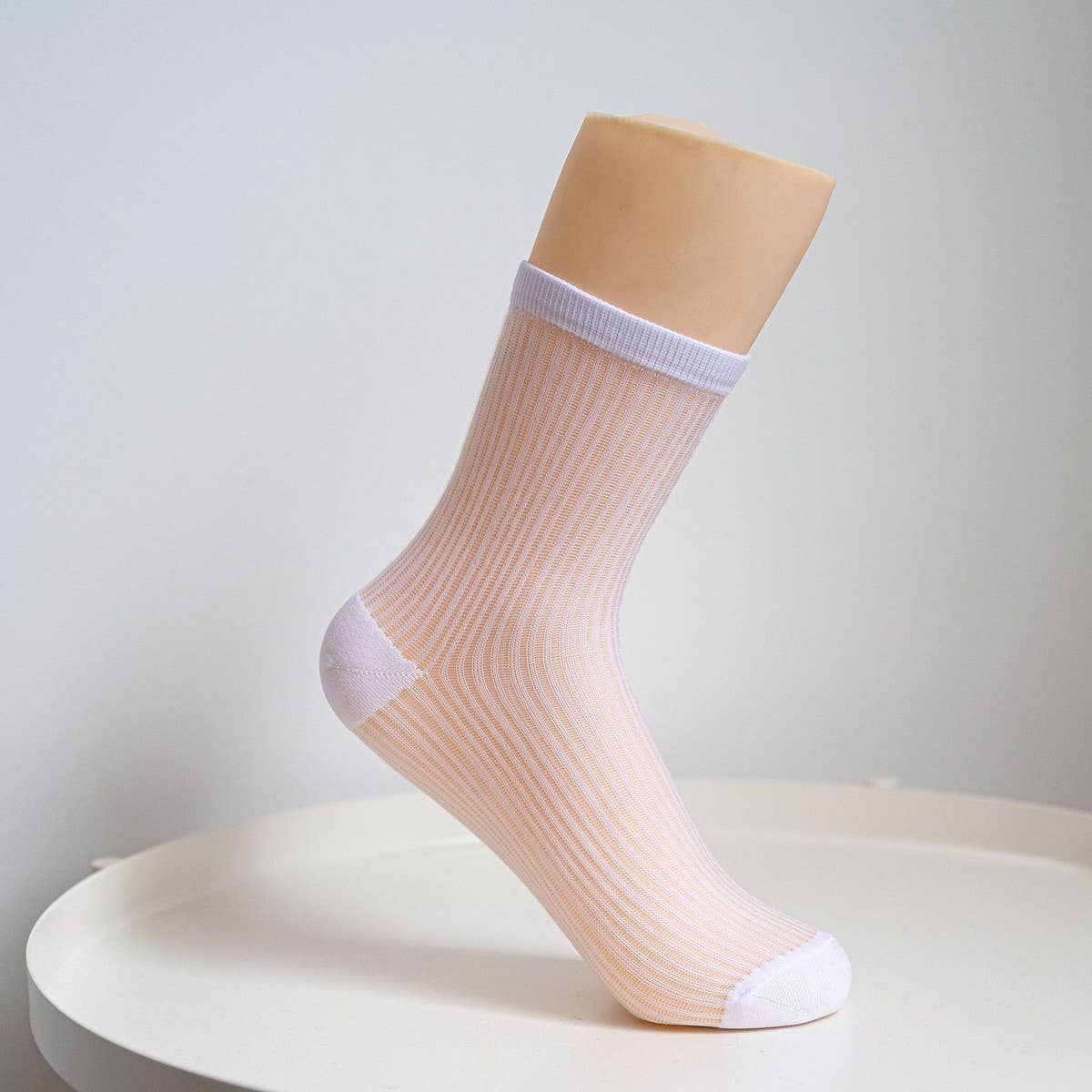 STRIPE MESH SOCKS FOR WOMEN MID TUBE TIDE SOCKS_CWMS054