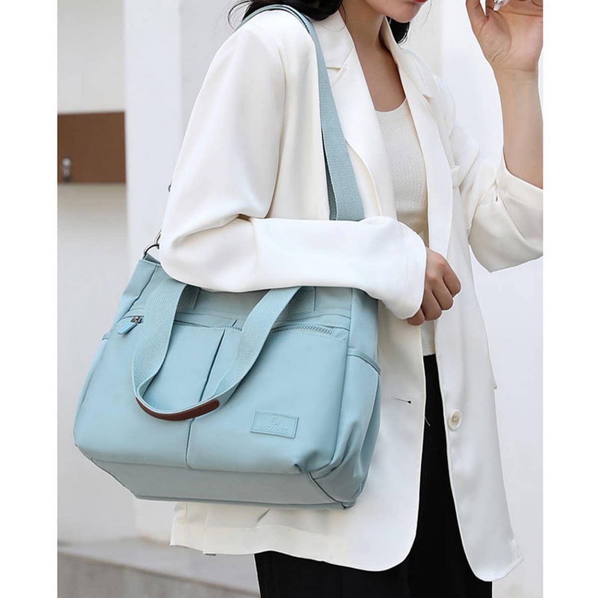 FASHION SOLID COLOR HANDBAG SHOULDER MESSENGER BAG_CWAB3445