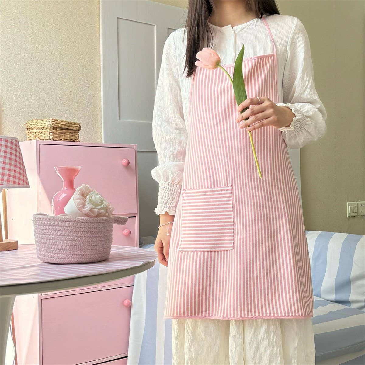 TOWEL FABRIC SMALL FRESH APRON CAFE WORK APRON