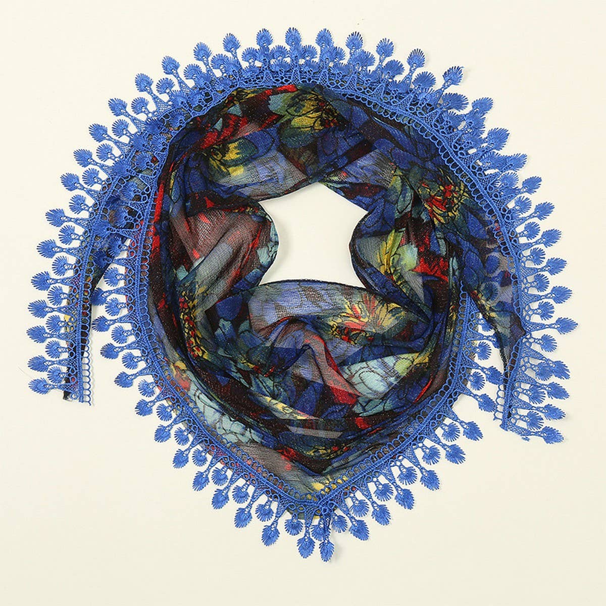 NEW LIGHT LUXURY LACE TRIANGLE SCARF SHAWL