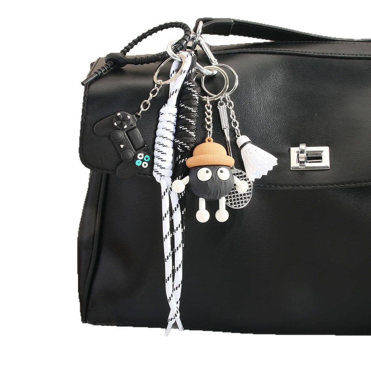 Cute Mini Coal Ball PVC Keychain Charm