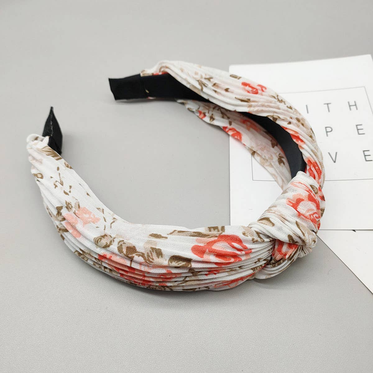 WOMEN PLEATED PRINTED HEADBAND
