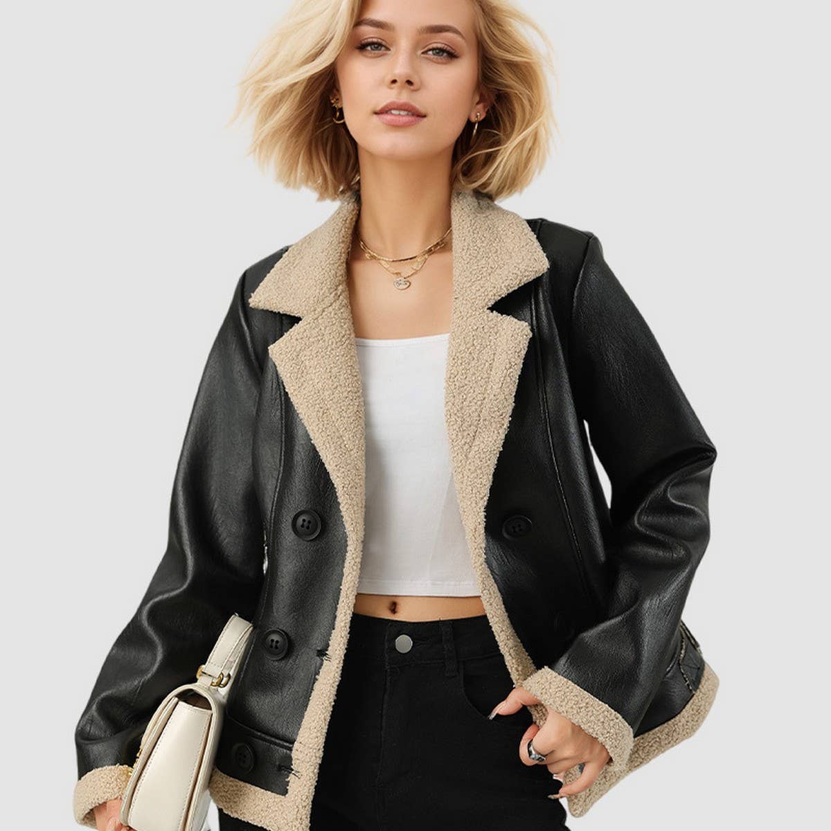 Faux Fur Lined PU Jacket ? Warm Coco Style Coat