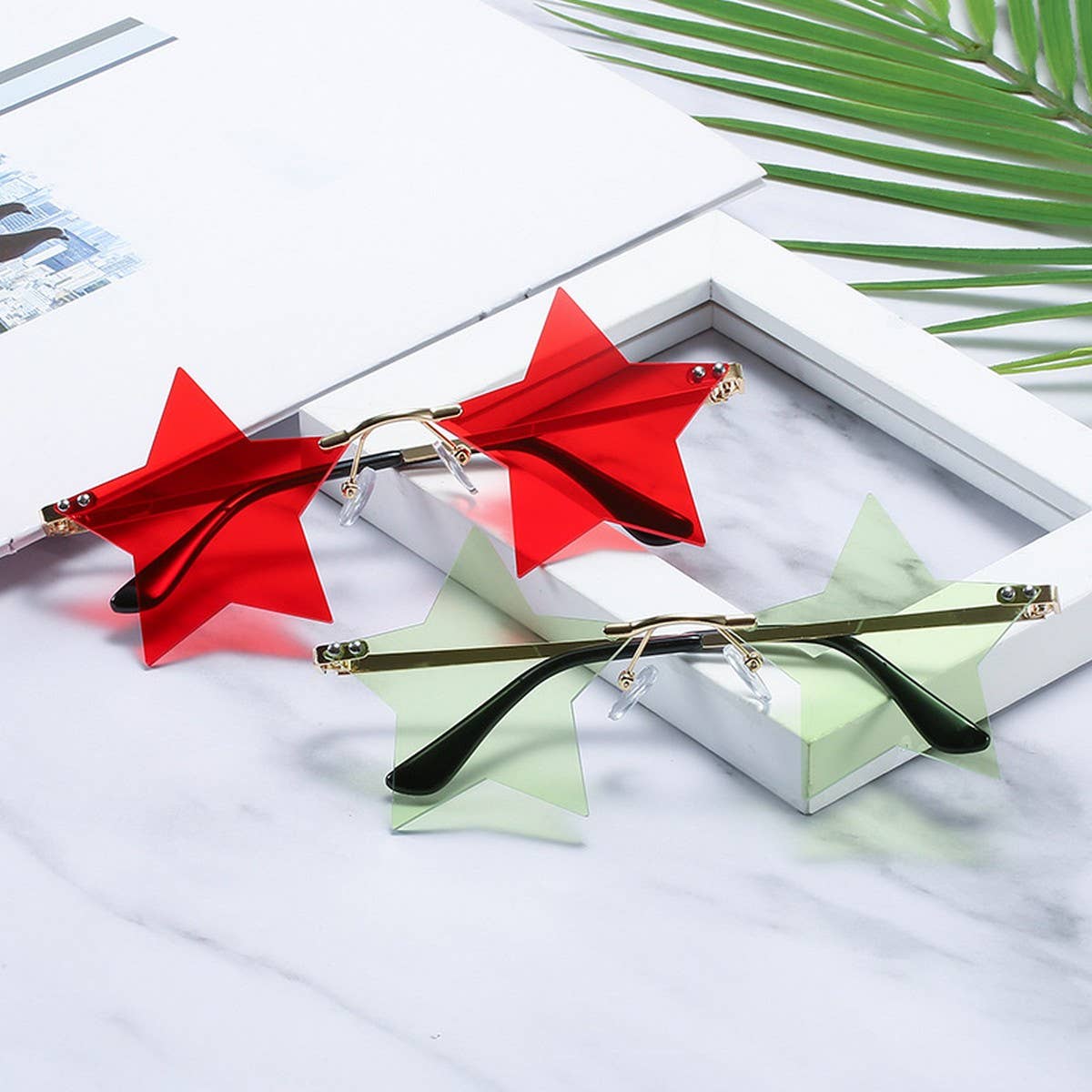 FIVE-POINTED STAR SUNGLASSES FRAMELESS SUNGLASSES