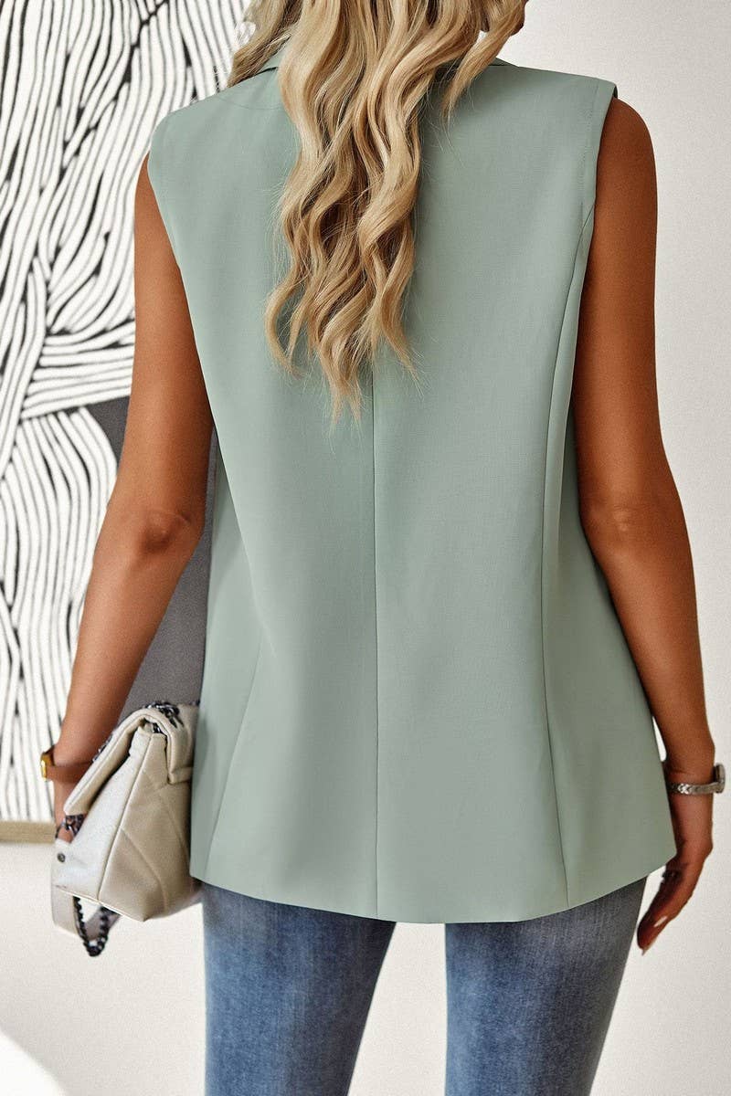 CWOCASL0041_LOOSE AND ELEGANT COMMUTING SLEEVELESS SUIT VEST