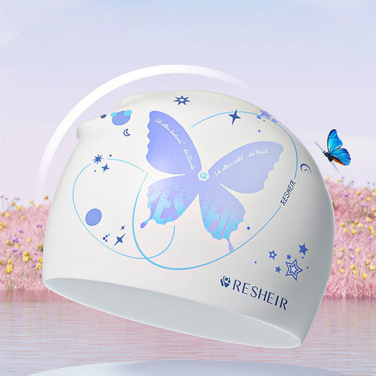 Women's Silicone Swim Cap, Long Hair, Ear Cover