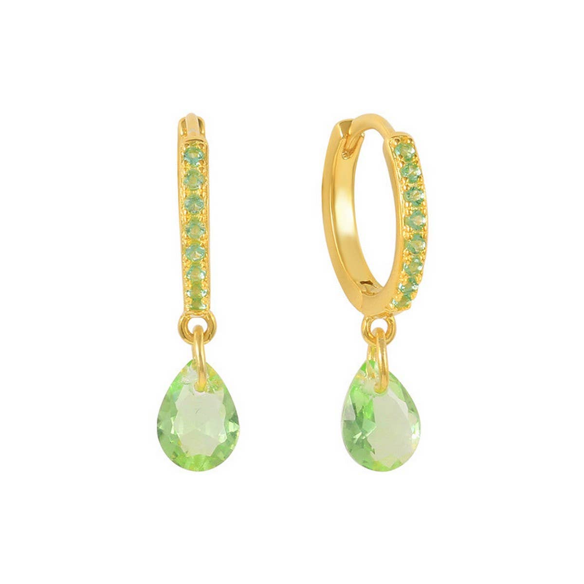 GEOMETRIC TEARDROP DIAMOND FRENCH EARRINGS