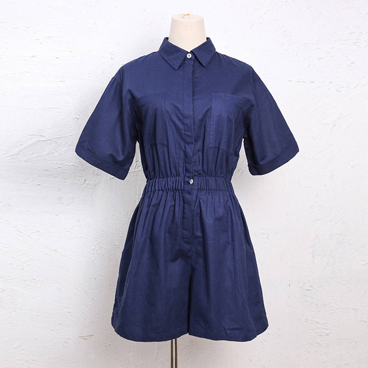 LINEN-COTTON SHORT SLEEVED ONESIE