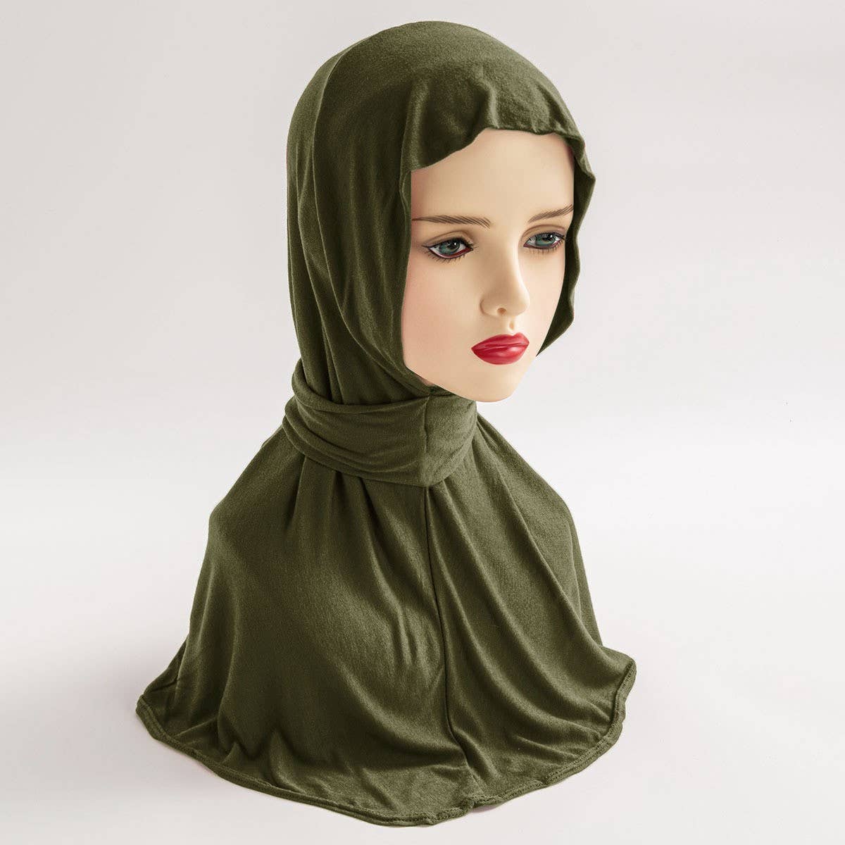 COTTON HIJAB THREE BUTTON TIE PULLOVER SCARF