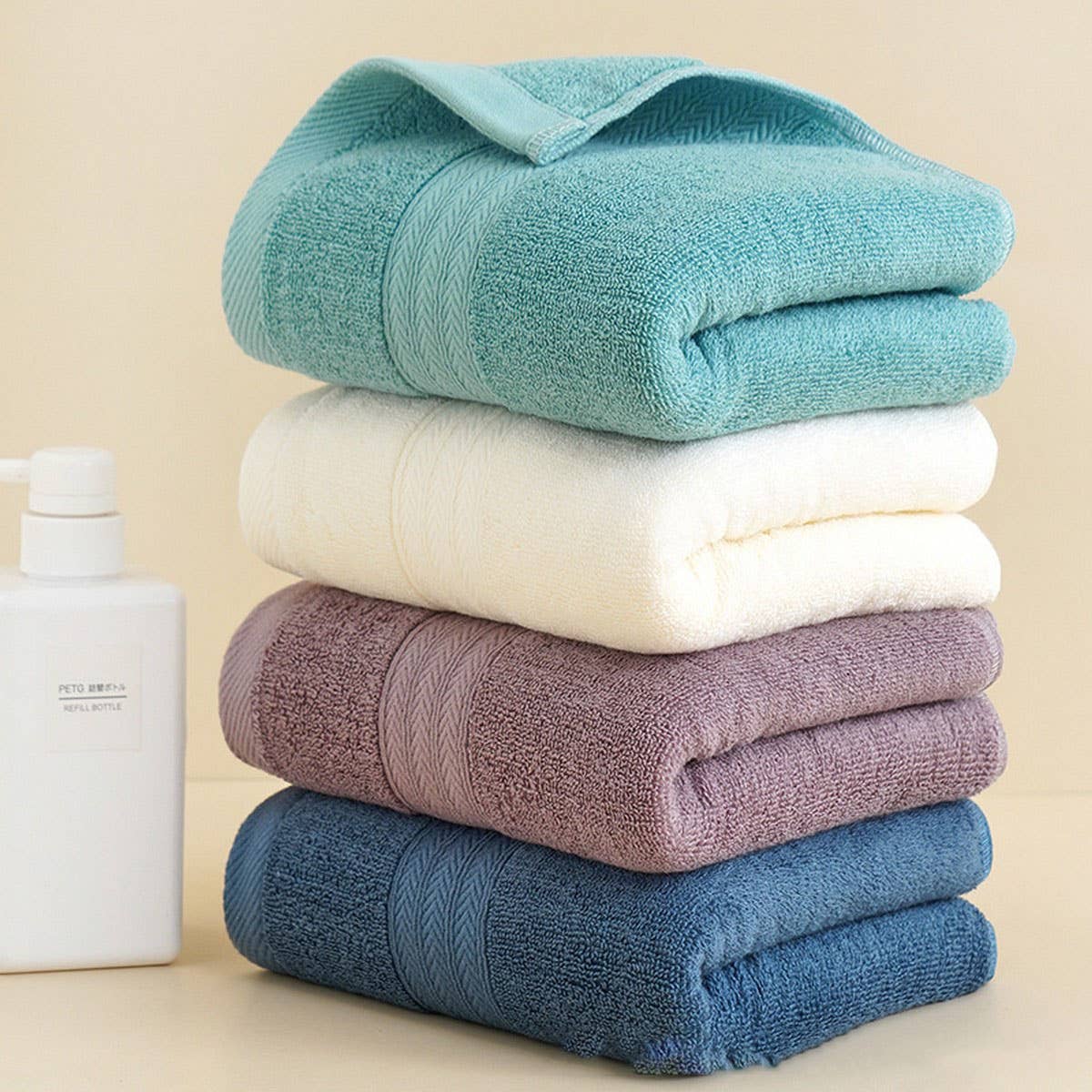 ADULT THICK COTTON LONG HAIR CLOTH FOUR STRIPES_CWMM2294