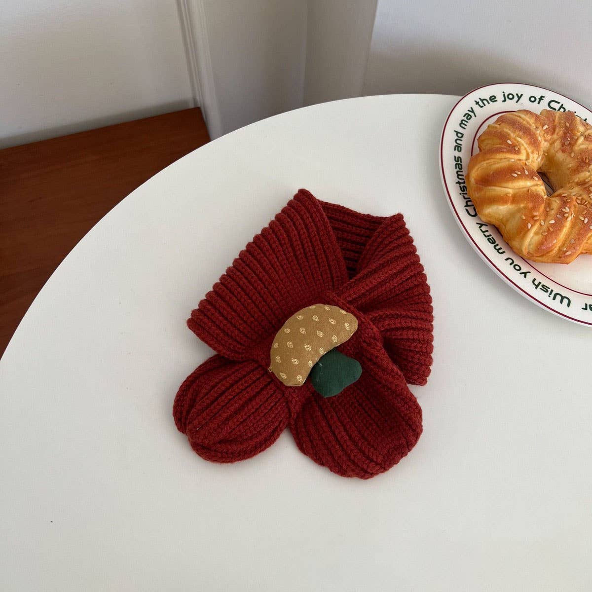 Cute Mushroom Knit Scarf ? Winter Warmth for Kids