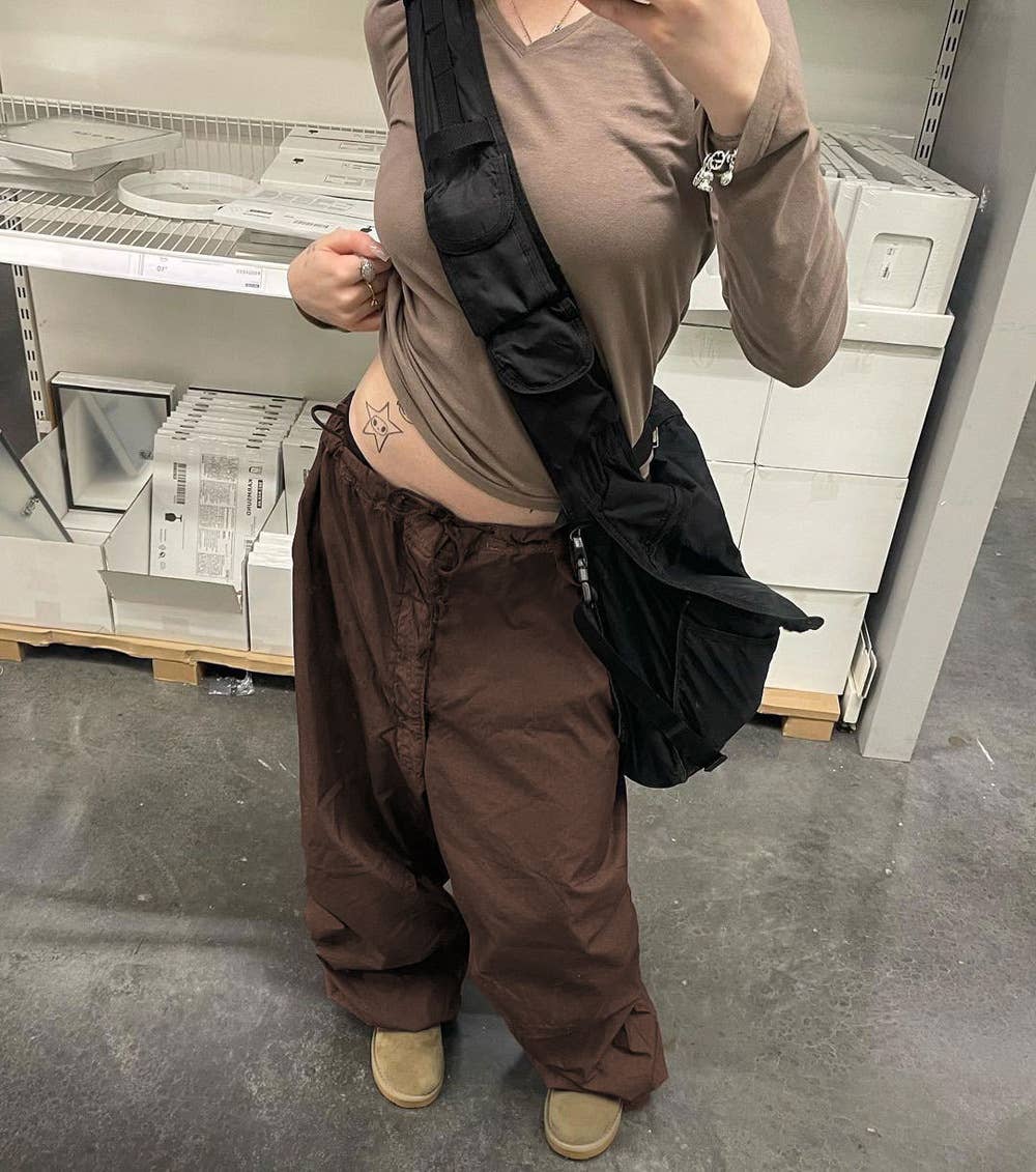 Trendy Low Waist Casual Wide-Leg Cargo Pants