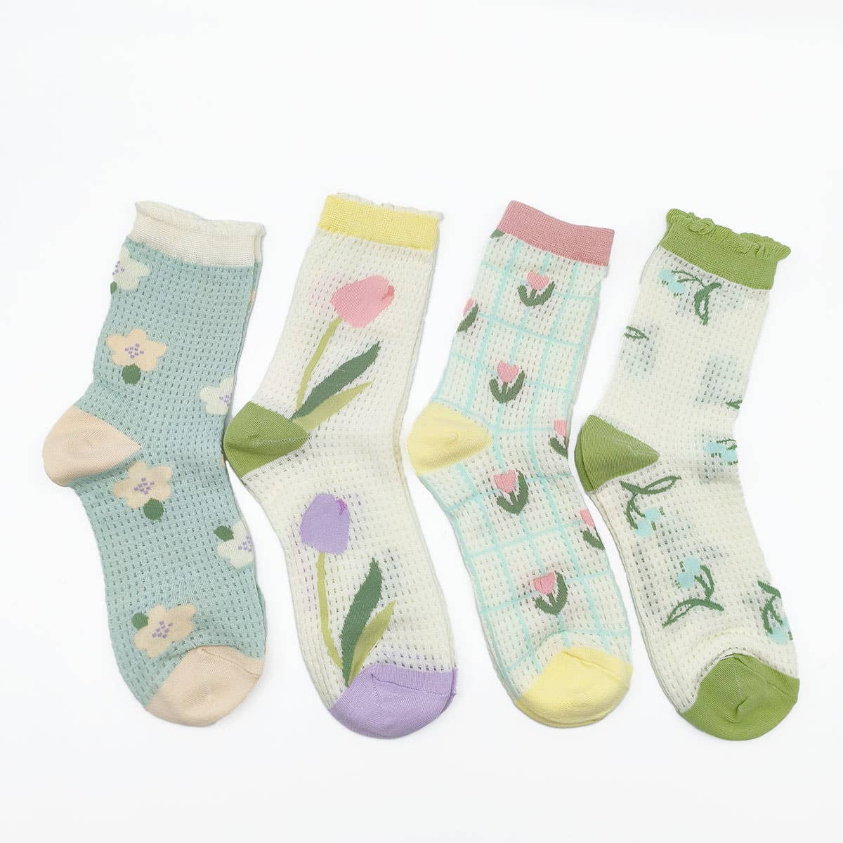 WOMEN THIN CUTE THREE-DIMENSIONAL FLOWER SOCKS